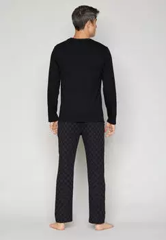 Joop! Pyjamaoberteil mit kontrastfarbigem Halsausschnitt (81235416) schwarz