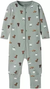 Name It Nbmnightsuit Zip Ff Dog Noos Schlafanzug (13257772) green milieu