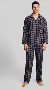 Tom Tailor Xmas Flannel Pyjama lang (90336641) blau/dunkel/karo