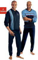 le jogger Pyjama Packung, 2 St&uuml;ck, 4 tlg. Schlafanzug f&uuml;r Herren in langer Form