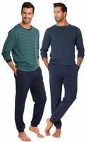 le jogger Pyjama Packung, 2 St&uuml;ck, 4 tlg. Schlafanazug lang im Streifendesign