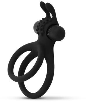 EasyToys Share Ring - Vibrierender Doppel-Penisring mit Hasenohren Schwarz