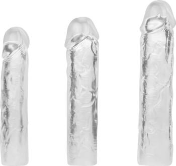 E.I.S. Veined Penis Sleeve transparent 16-19cm (3pcs.)