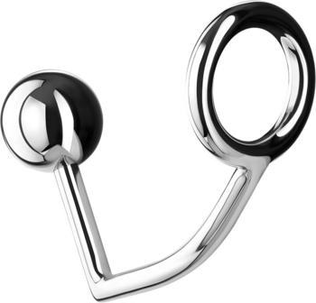 Rimba Metall-Penisring mit Analdildo S 4cm silber