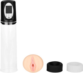 E.I.S. Penispumpe mit 3 Manschetten, 32,5 cm schwarz | transparent | natur-hell