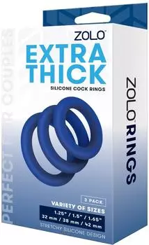 Zolo Extra Thick Silicone Cock Ring 3Pk