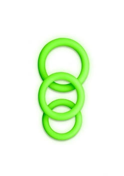 Shots Toys Cock Ring OU731 Neon Green (3pcs.)
