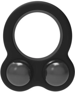 Dreamtoys Ramrod Cock Ring with 2 Weight Balls black
