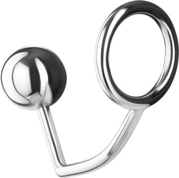 Rimba Metall-Penisring mit Analdildo, XL, 5,5 cm silber