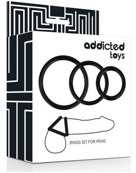 Addicted Toys Rings Set For Penis Black