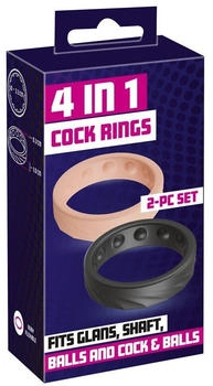 You2Toys 4 in 1 Cock Rings 2-PC Set You2Toys 4 in 1 Cock Rings 2-PC Set
