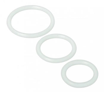 XR Brands Trinity For Men Penis Rings Set Of 3 Silicone Clear