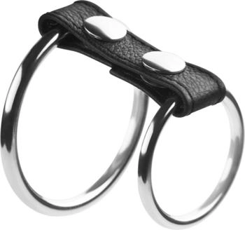 Rimba Penis-Hoden-Manschette 3,5 & 5 cm schwarz silber