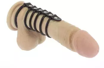 Rimba 5 Penisringe und Hodenring aus Gummi Schwarz &Oslash; 4-5 cm