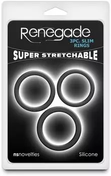 NS Novelties Renegade Slim Rings 3-teiliges Penisring Set Schwarz Ø...