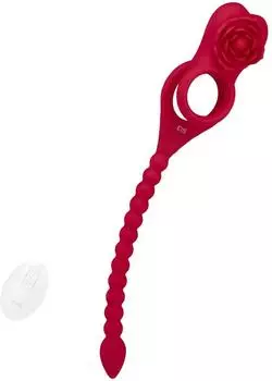 E.I.S. 3-in-1 Silikon-Penisring 3,5 cm rot