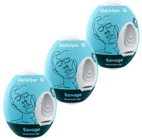 Satisfyer Egg Savage - Eier Masturbator Set (3-teilig) transparent