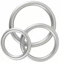 You2Toys 3-teiliges Penisring-Set Metallic Silicone Cock Ring Set, aus Silikon -