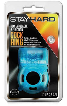 Blush Stay Hard 5 Function Cock Ring Blue
