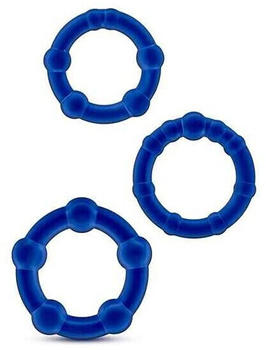 Blush Stay Hard Beaded Cockrings Blue