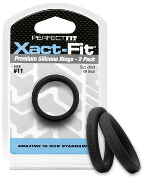 Perfect Fit #11 Xact-Fit Cockring 2-Pack Black