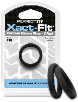 Perfect Fit #10 Xact-Fit Cockring 2-Pack Black