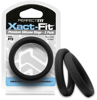 Perfect Fit #19 Xact-Fit Cockring 2-Pack Black