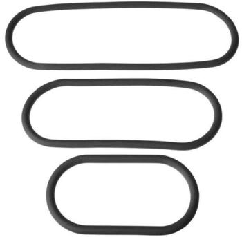 Perfect Fit 3 - Pack Silicone Slim Wrap Ring - Black