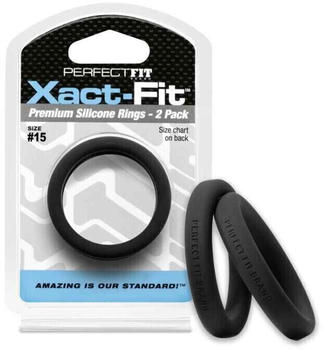 Perfect Fit #15 Xact-Fit Cockring 2-Pack Black