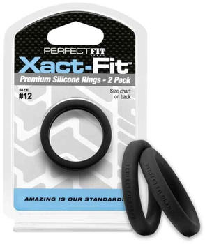 Perfect Fit #12 Xact-Fit Cockring 2-Pack Black