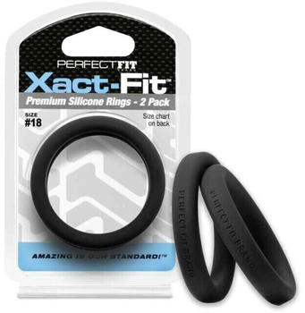 Perfect Fit #18 Xact-Fit Cockring 2-Pack Black