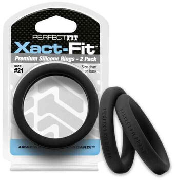 Perfect Fit #21 Xact-Fit Cockring 2-Pack Black