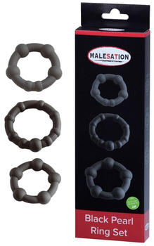 Malesation Black Pearl Ring Set