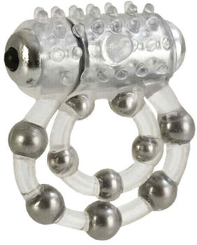 CalExotics Ring 10 Stroke Beads Vibrating Transparent