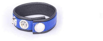 Kiotos Rainbow Leather Cock Strap Black & Blue
