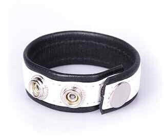 Kiotos Rainbow Leather Cock Strap Black & White