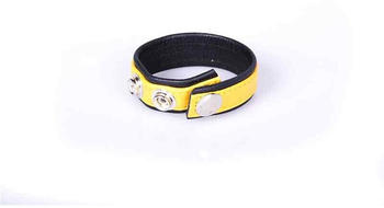 Kiotos Rainbow Leather Cock Strap Black & Yellow