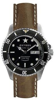 Oxygen Cigar 42 Herren Quarzuhr mit schwarzem Zifferblatt Analog-Anzeige und braunem Lederband EX-DV-CIG - 42-CL-Vb