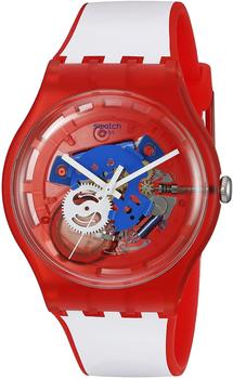 Swatch Unisex-Armbanduhr Clownfisch rot SUOR102