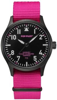 POP-PILOT Pop-Pilot Neon Nights PVG Armbanduhr Schwarz Pink