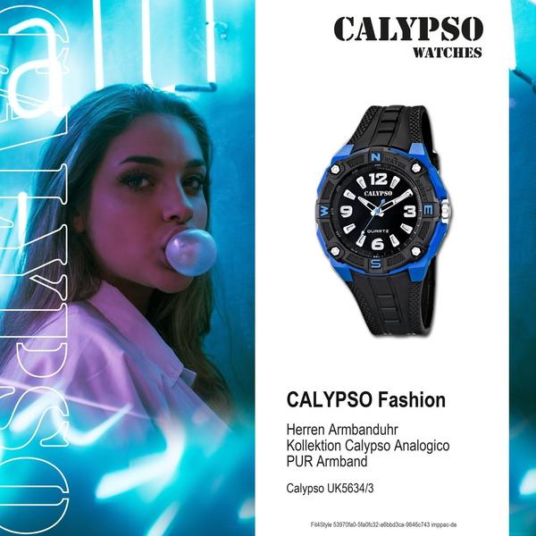  Calypso Herren Analog Quarz Uhr mit Plastik Armband K5634/3