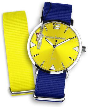 Bruno Banani Uhren Set Analog-Uhr Armband TextilNylon blau-gelb UBRS60GE