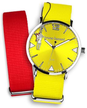 Bruno Banani Uhren Set Analog-Uhr Armband TextilNylon gelb-rot UBRS57RO