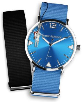 Bruno Banani Uhren Set Analog-Uhr Armband TextilNylon blau-schwarz UBRS53SC