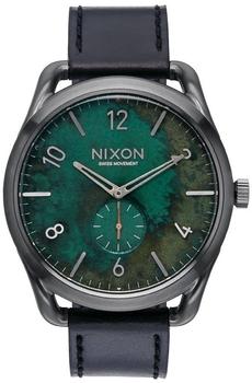 Nixon C45 Leather gunmetal/green oxyde (A465-2069)