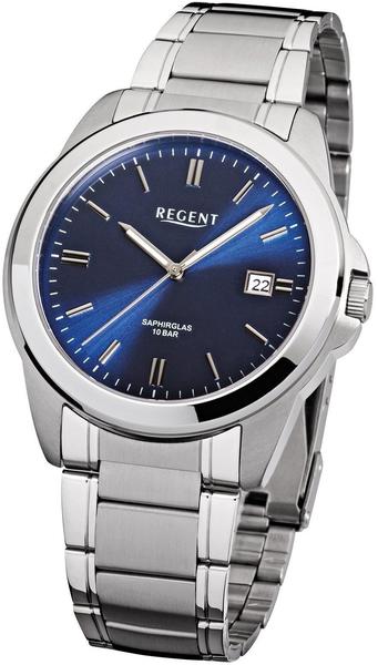 REGENT Herren-Armbanduhr Edelstahl silber URF922