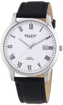REGENT Herren-Armbanduhr XL Analog Quarz Leder 11110661
