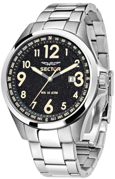 Sector Herren Analog Quarz Uhr mit Edelstahl Armband R3253180003