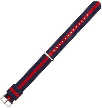 Faber Natoarmband-Textilarmband blau-rot 18 mm FS401SL