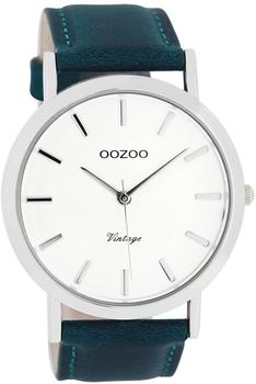 Oozoo Vintage Blauw/Weiß Uhr C8116 (45 mm)